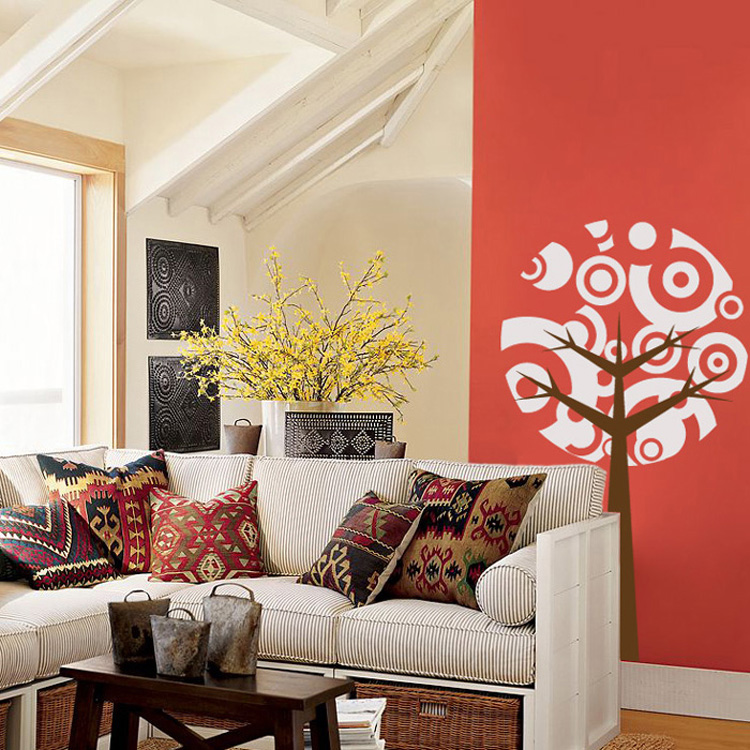 Retro Circles Tree Wall Decal Sticker Graphic