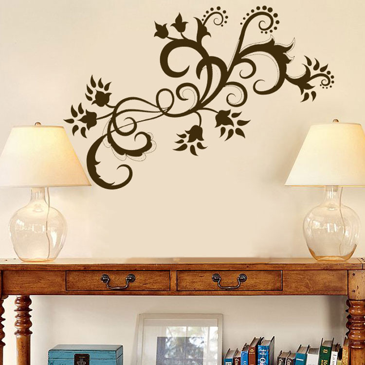 Paisley Swirls Flowers Vinyl Wall Decals