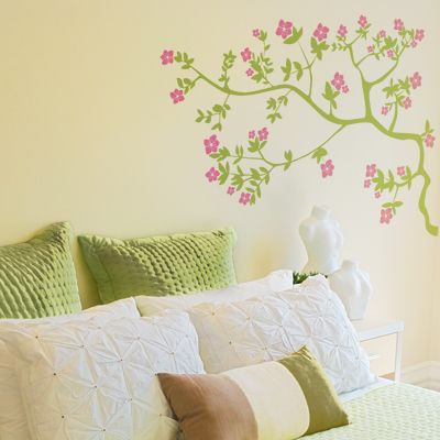 Apple Decal on Apple Blossom Branch   Wall Decals Stickers Graphics