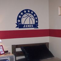 Basketball Star - Personalized Monogram - Wall Decals