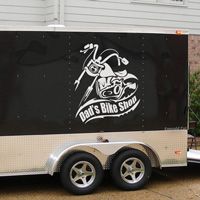 Dad's Bike Shop - Motorcycle Chopper Decal - Wall Decals - Customizable