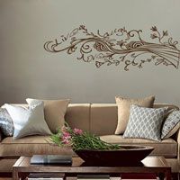 Live Laugh Love - Swirling Wispy Tree Branch with Flowers - Wall Decals
