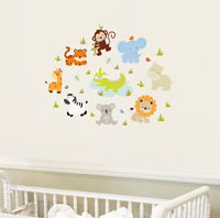 Mini Baby Zoo Animals - Printed Wall Decals