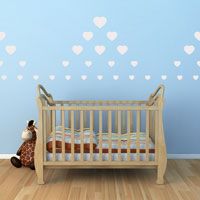 Scattered Hearts - Set of 75 - Heart Wall Decals