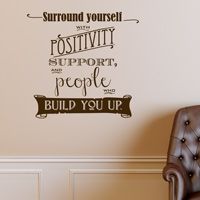 Surround Yourself with Positivity - Chalk Look Sign - Wall Words Decal