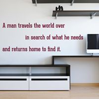A Man Travels the World  - Quote - Wall Decals