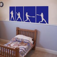Baseball Players - Series of 4 - Wall Decals