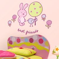 Cute Bunny & Bird - Best Friends - Printed Wall Decals