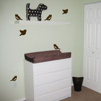 Cute Little Birds - Set of Six - Wall Decals