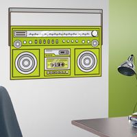 80s Style Retro Boombox - Printed Wall Decals