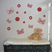 Buttons & Bows - Set of 19 Pieces - Wall Decals