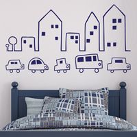 Bustling Little Town - Wall Decals