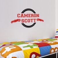 Car Racer - Personalized Monogram - Wall Decals