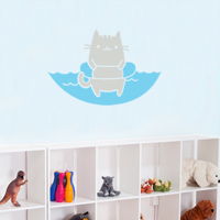Cat in a Floatie - Wall Decals