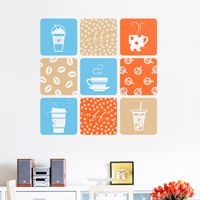 Coffee, Coffee, & More Coffee - Set of 9 - Wall Decals