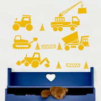 Kiddie Construction Vehicles - Wall Decals