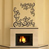 Swirls over Fireplace - Wall Decals