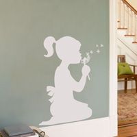 Little Girl with a Dandelion - Wall Decals