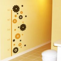 Growth Chart - Daisies and Stars - Wall Decals