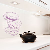 Hand Drawn Stacked Coffee Cups - Wall Decals