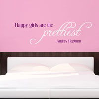 Happy Girls are the Prettiest - Audrey Hepburn - Wall Decals