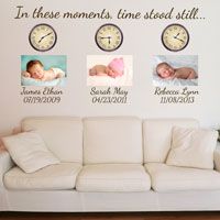 In these moments, time stood still - Custom Monogram & Date - Quote Wall Decals