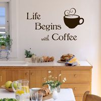Life Begins with Coffee - Wall Words - Quote Decals