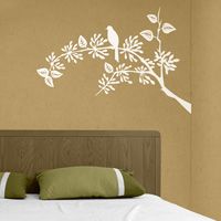 Little Bird Sitting on a Tree Branch - Wall Decals