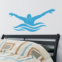 Butterfly Stroke - Male Swimmer - Wall Decals 