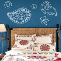 Paisley Flowers - hand drawn - wall decals