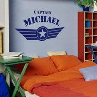 Pilot Wings - Personalized Monogram - Wall Decals