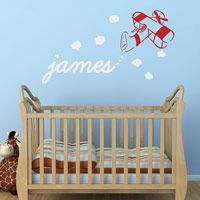 Name in the Clouds - Skywriter - Airplane - Personalized Monogram Wall Decal