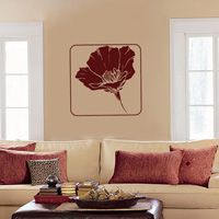 Framed Poppy Flower Decal - Vinyl Wall Decals