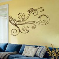 Retro Swirling Branch - Corner Piece - Wall Decals 