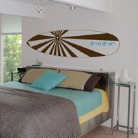 Surfboard & Name - Personalized Monogram Wall Decals