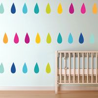 Colorful Teardrops - Rain Droplets - Printed Wall Decals