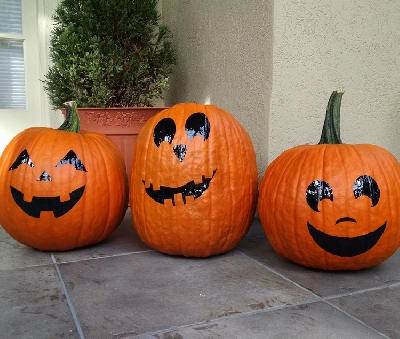 Jack O Lantern Decals - Set of 6 Faces - Halloween Pumpkin Stickers