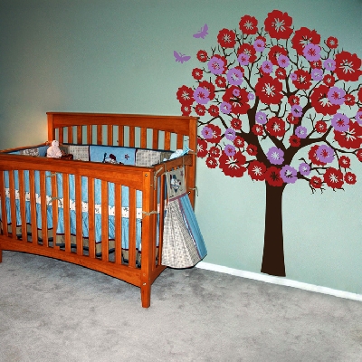 Flowering Tree with Butterflies - Wall Decals