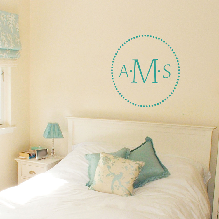 Elegant Dots - Three Letter Monogram - Wall Decals