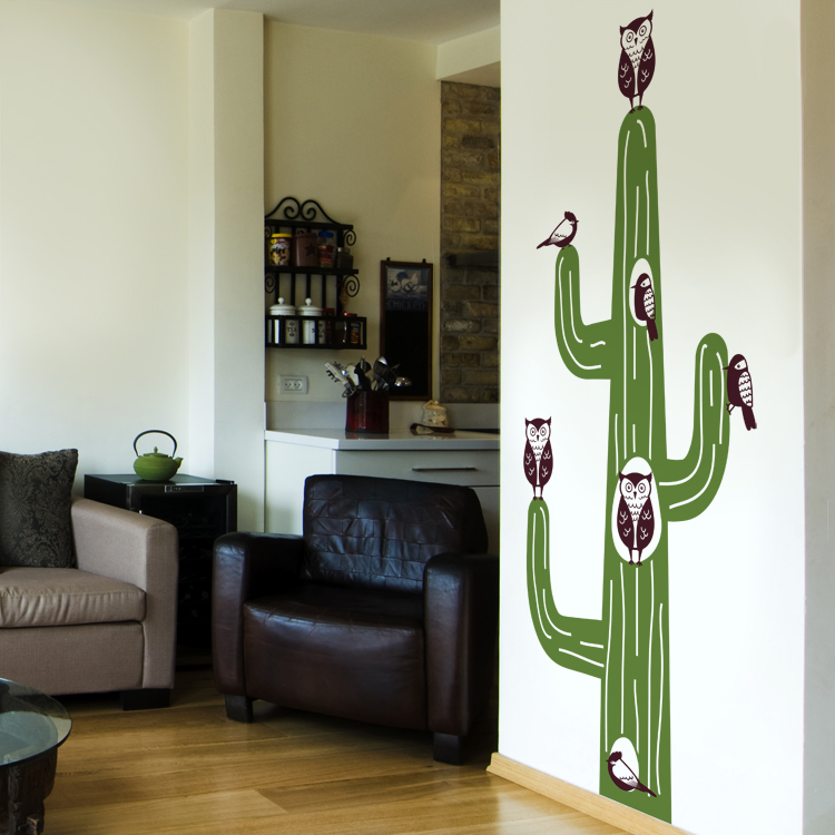 Cactus Animal Tree House - Wall Decals Stickers Graphics