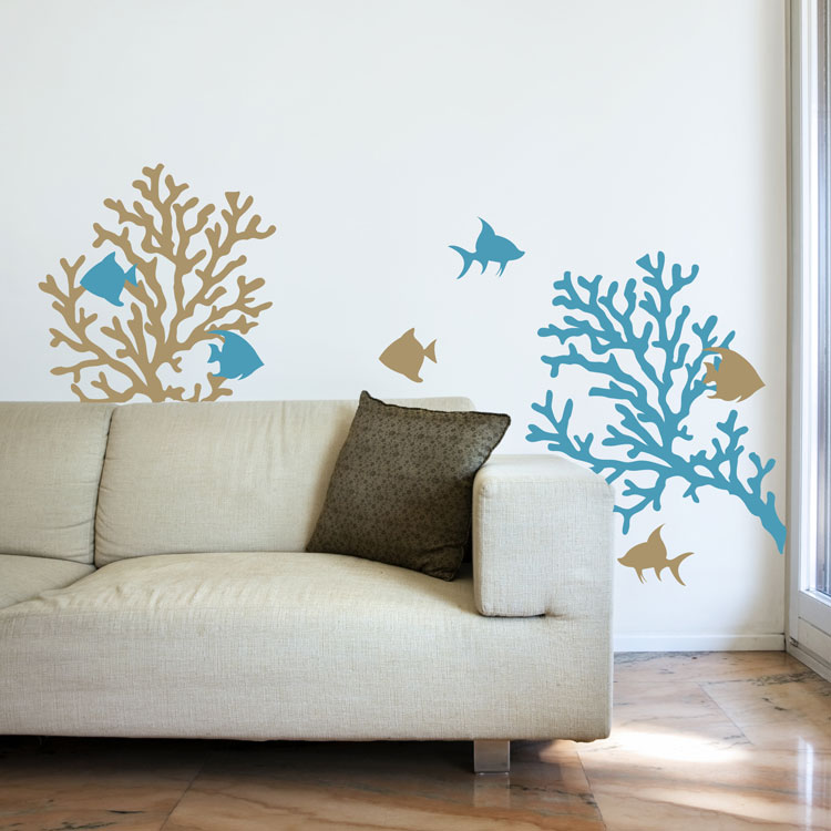 Uittreksel knoop tsunami Coral Reef & Fish - Wall Decals Graphic Stickers