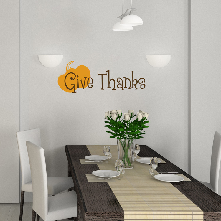 Give Thanks Thanksgiving Wall Decals Stickers Graphics
