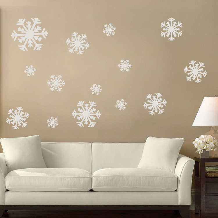 Snowflakes - Set of 14 Wall Decal Sticker Graphic