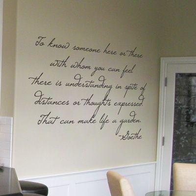 To know someone here or there... Goethe - Wall Words & Wall Decals