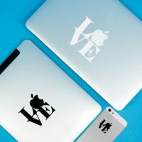 Love for your Apple - inspired by Robert Indiana - Quote - Set of Laptop Decals