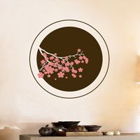 Circle of Cherry Blossoms - Two Color - Wall Decals