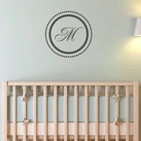 Elegant Circle with Dots Monogram - Monogram Wall Decals