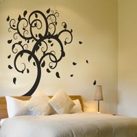 Swirling Tree with Leaves Falling - Giant Vinyl Wall Decals
