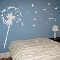 Giant Dandelion with Wispy Pieces - Wall Decals