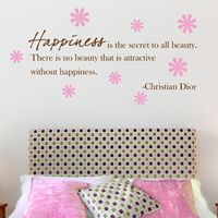 Happiness is the Secret to All Beauty - Quote - Wall Decals